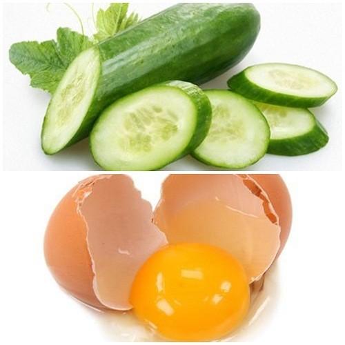 Trứng và dưa chuột là mặt nạ tuyệt vời cho ngực chảy xệ.