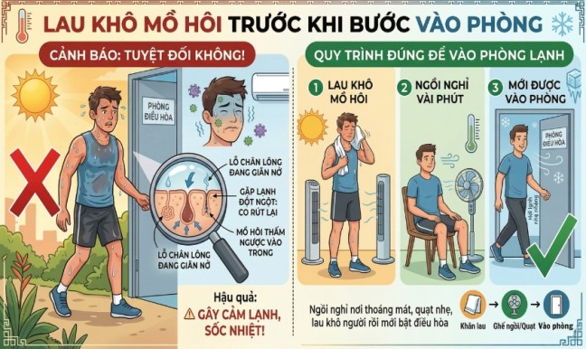 Mach ban 4 cach su dung dieu hoa khong bi om, bao ve ho hap ngay he!