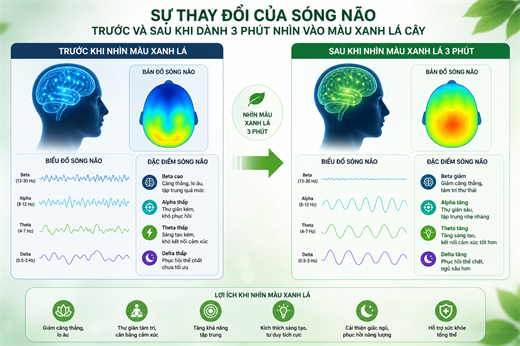 Danh 3 phut nhin vao mau xanh la, giup thu gian mat va kich thich sang tao hieu qua