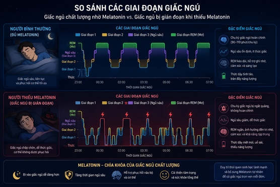 4 dau hieu roi loan giac ngu canh bao nao bo mat kha nang tu sinh Melatonin tu nhien