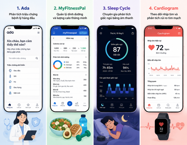 App AI nao giup ban tu theo doi suc khoe tai nha tot nhat hien nay?