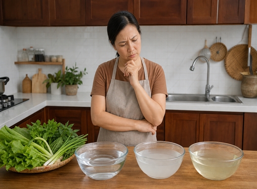 Nước muối, giấm hay dung dịch rửa rau: Đâu là cách loại bỏ thuốc trừ sâu hiệu quả nhất? Nuoc muoi, giam hay dung dich rua rau: Dau la cach loai bo thuoc tru sau hieu qua nhat?